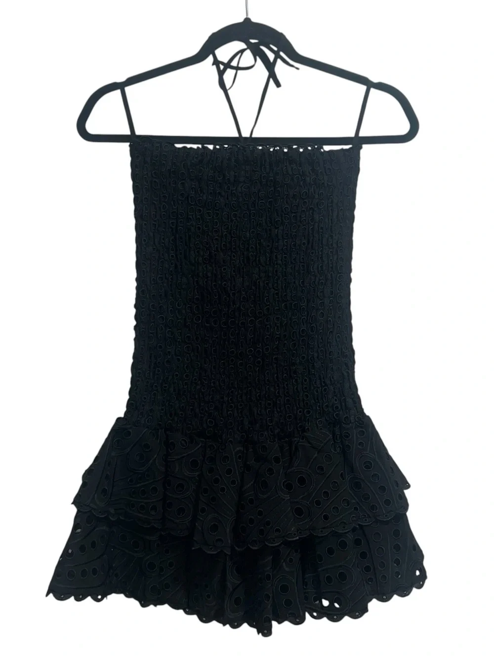 NEW NWT Charo Ruiz Ibiza Megan Smocked Mini Dress In Black - Picture 5 of 13